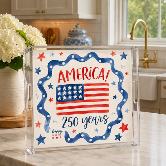 Acrylic serving Tray -  Patriotic Collection -  8.5 X 11 SMALL