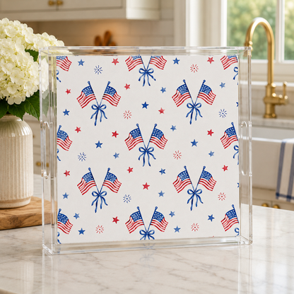 Acrylic serving Tray -  Patriotic Collection -  12x12 MEDIUM