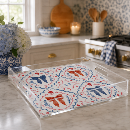 Acrylic serving Tray -  Patriotic Collection -  12x12 MEDIUM