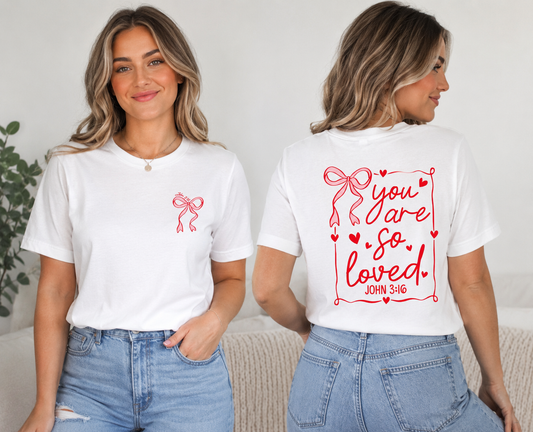 "John 3:16" Coquette Bow Tee