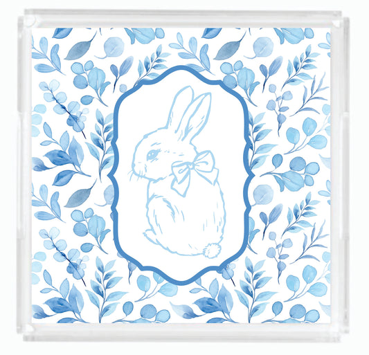 Acrylic Serving Tray - Easter Tray - Chinoiserie Bunny