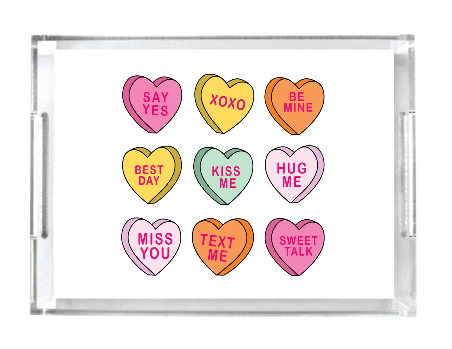 Acrylic Serving Tray - LOVE Collection - Conversation Hearts