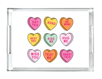 Acrylic Serving Tray - LOVE Collection - Conversation Hearts
