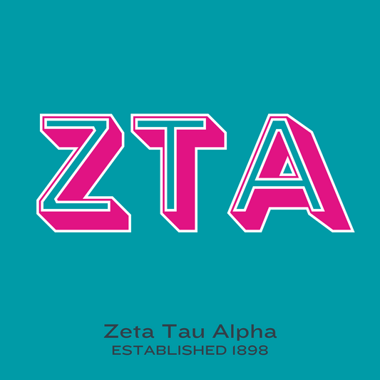 Acrylic Tray - Sorority Collection - Zeta Tau Alpha - Block Letters
