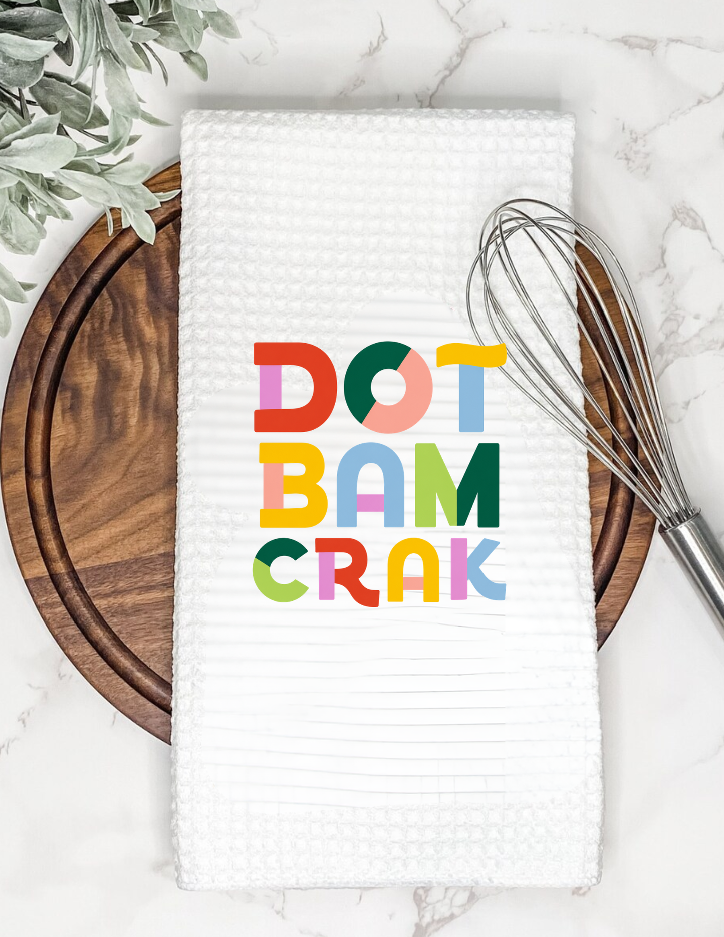 Mahjong Waffle Tea Towel Dot Bam Crak