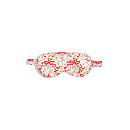 Red Blossom & Bows Satin Sleep Eye Mask