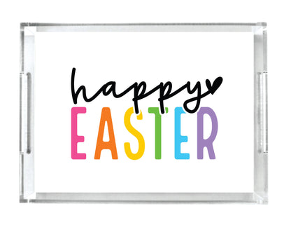 Acrylic Serving Tray - Happy Easter Colorful tray