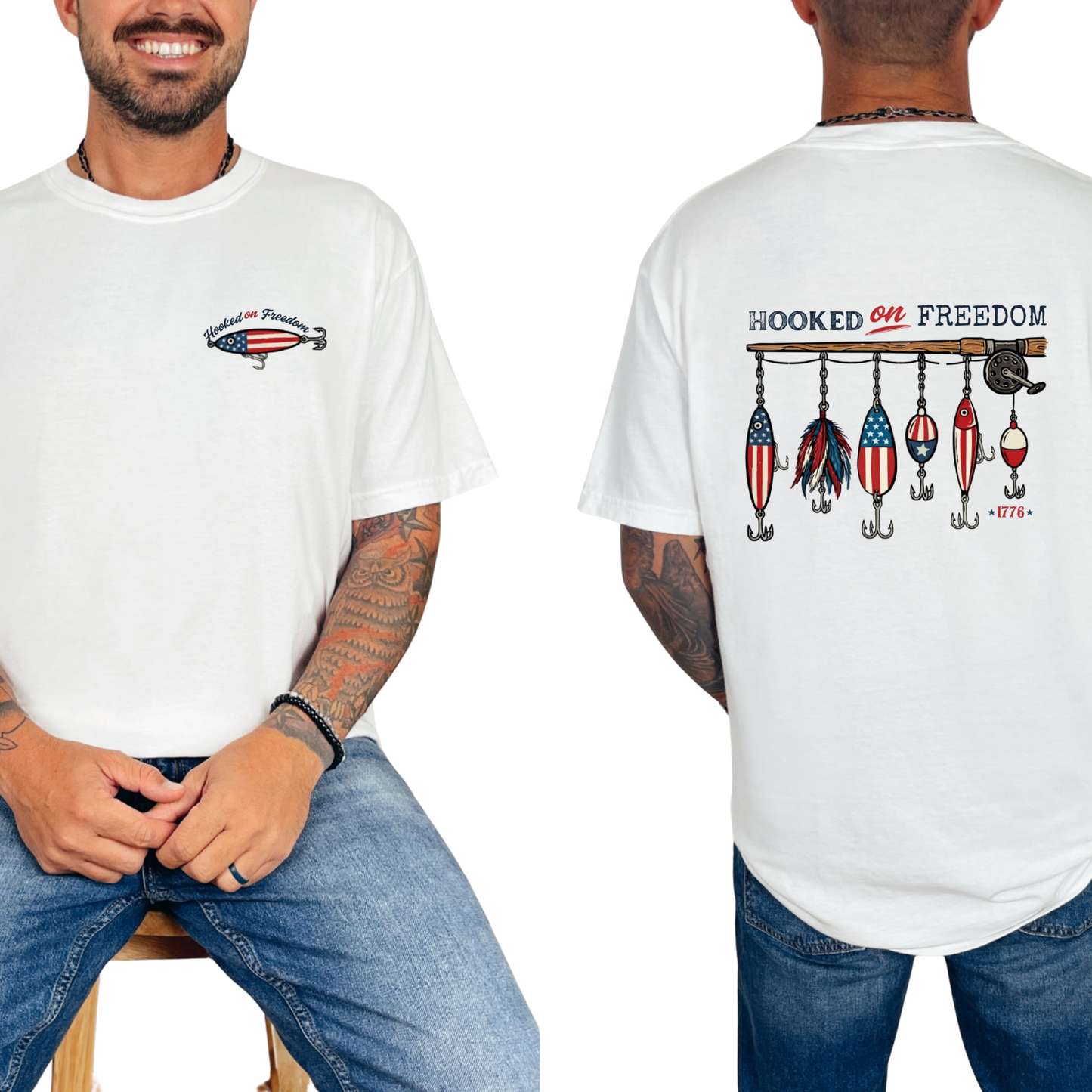 "Hooked on Freedom" Comfort Men's Tee