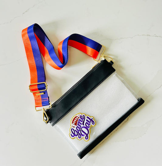 Gameday Ready Stadium Approved Black Clear Bag with GAMEDAY Patch