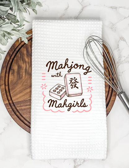 Waffle Tea Towel Mahjong with Mahgirls