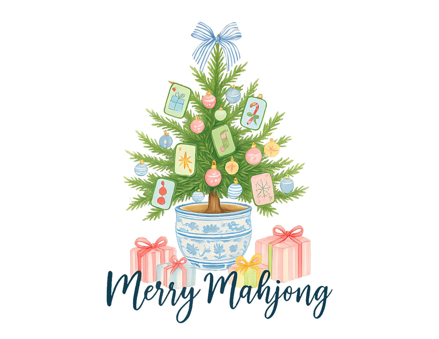 Merry Mahjong Acrylic Tray – Holiday Chinoiserie Collection