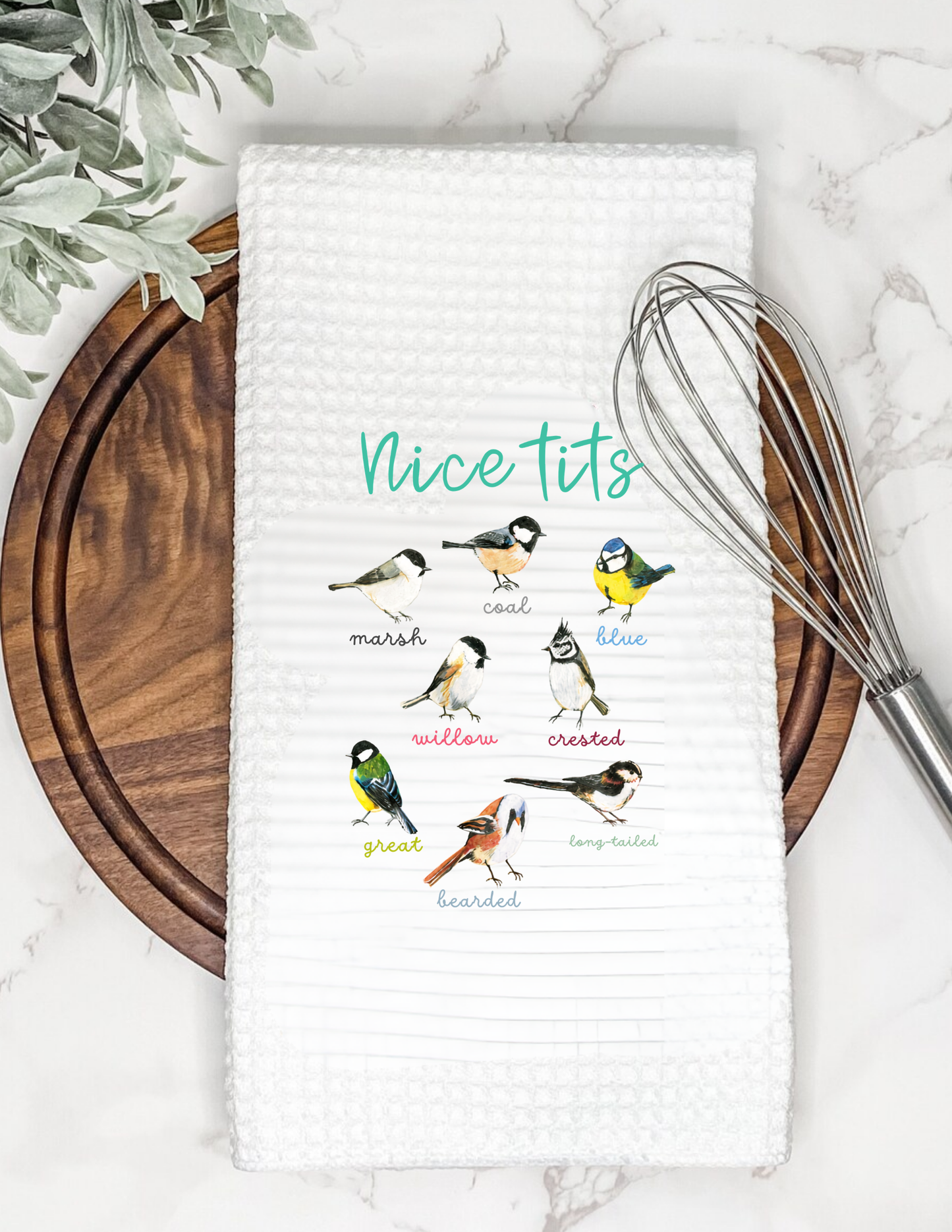 Waffle Tea Towel Nice Tits Bird Watching