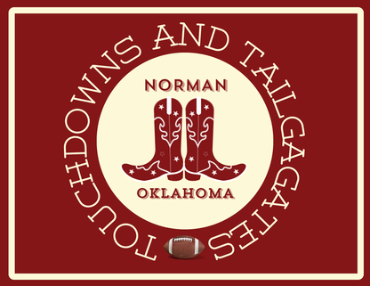Acrylic Serving Tray - Gameday Boots Ready - NORMAN OKLAHOMA