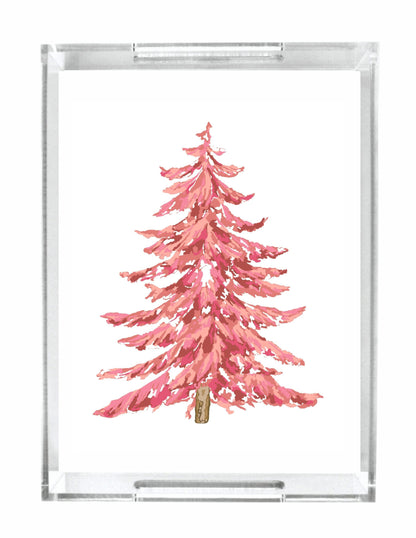 Acrylic Serving Tray - Pink Tree