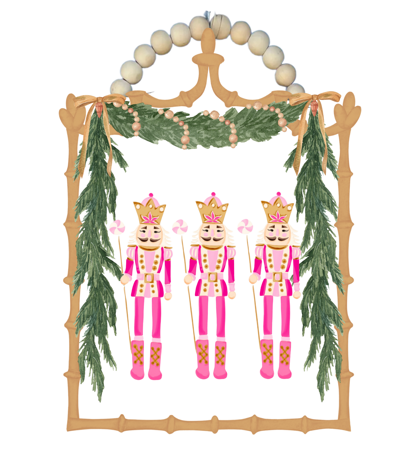 Nutcracker Trio UV Printed Door Hanger 24" Tall - Holiday Collection