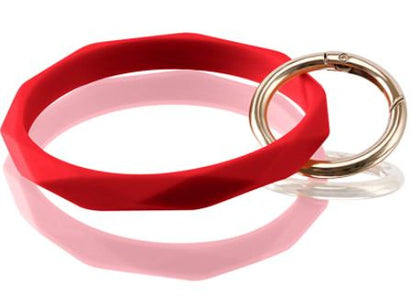 Diamond Cut Silicone Keychain Bangle