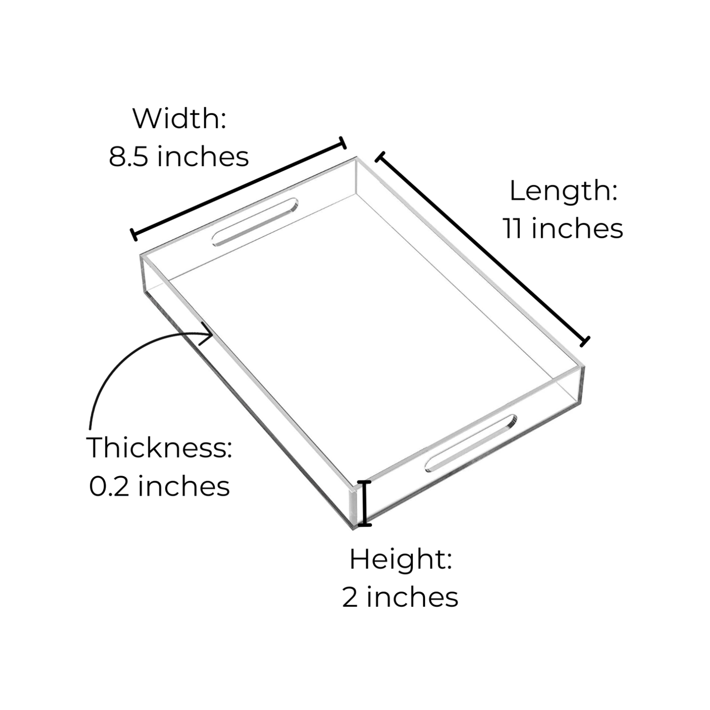 Blank Acrylic Trays - 3 sizes available