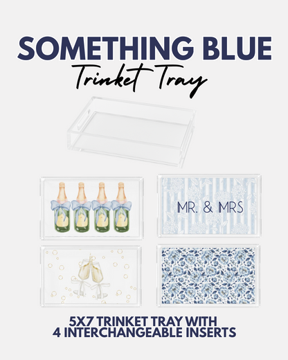 Something Blue Acrylic Trinket Tray with 4 Interchangeable Inserts – 5x7