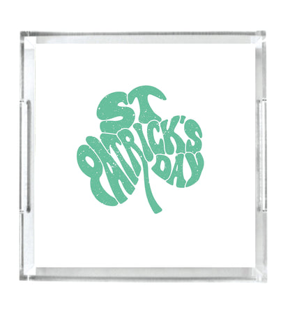 Acrylic Serving Tray - St. Patrick's Day - Shamrock