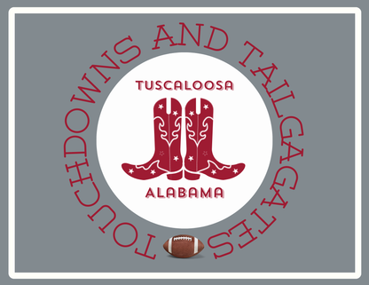 Acrylic Serving Tray - Gameday Boots Ready - TUSCALOOSA ALABAMA