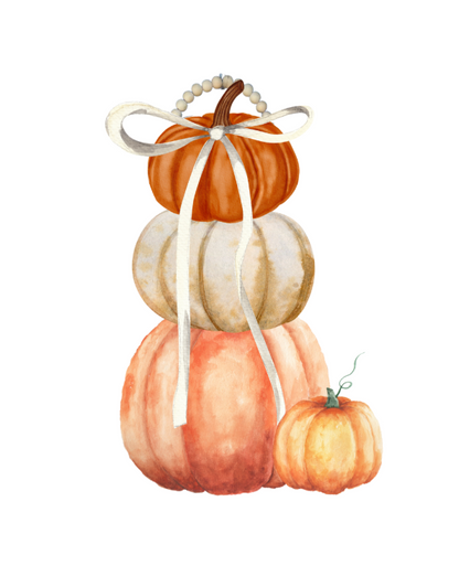UV Printed 24" Door Hanger with Gloss Finish & Beaded Handle - Pumpkin Topiary