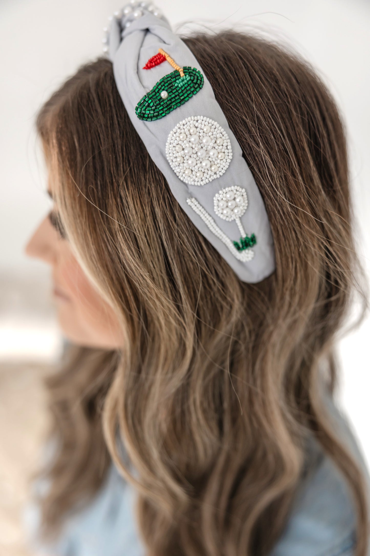 Golf Day Hand Embellished Headband