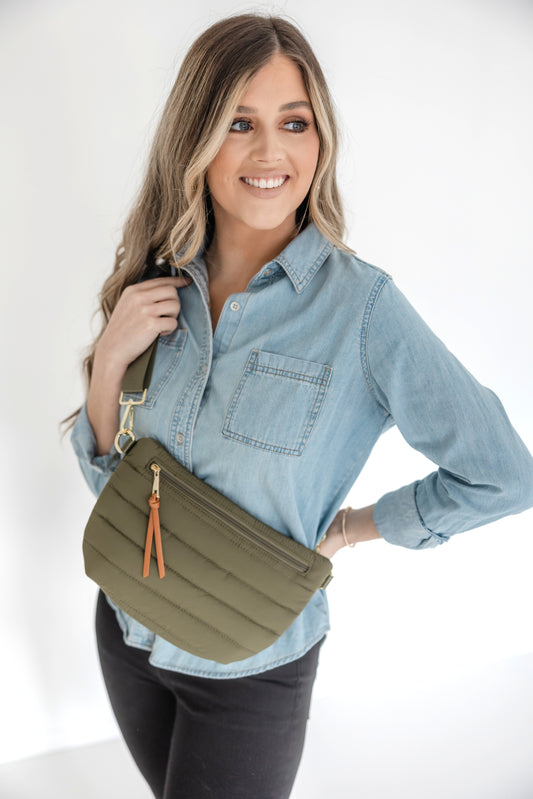 Addison Quilted Nylon Waist/ Sling Bag