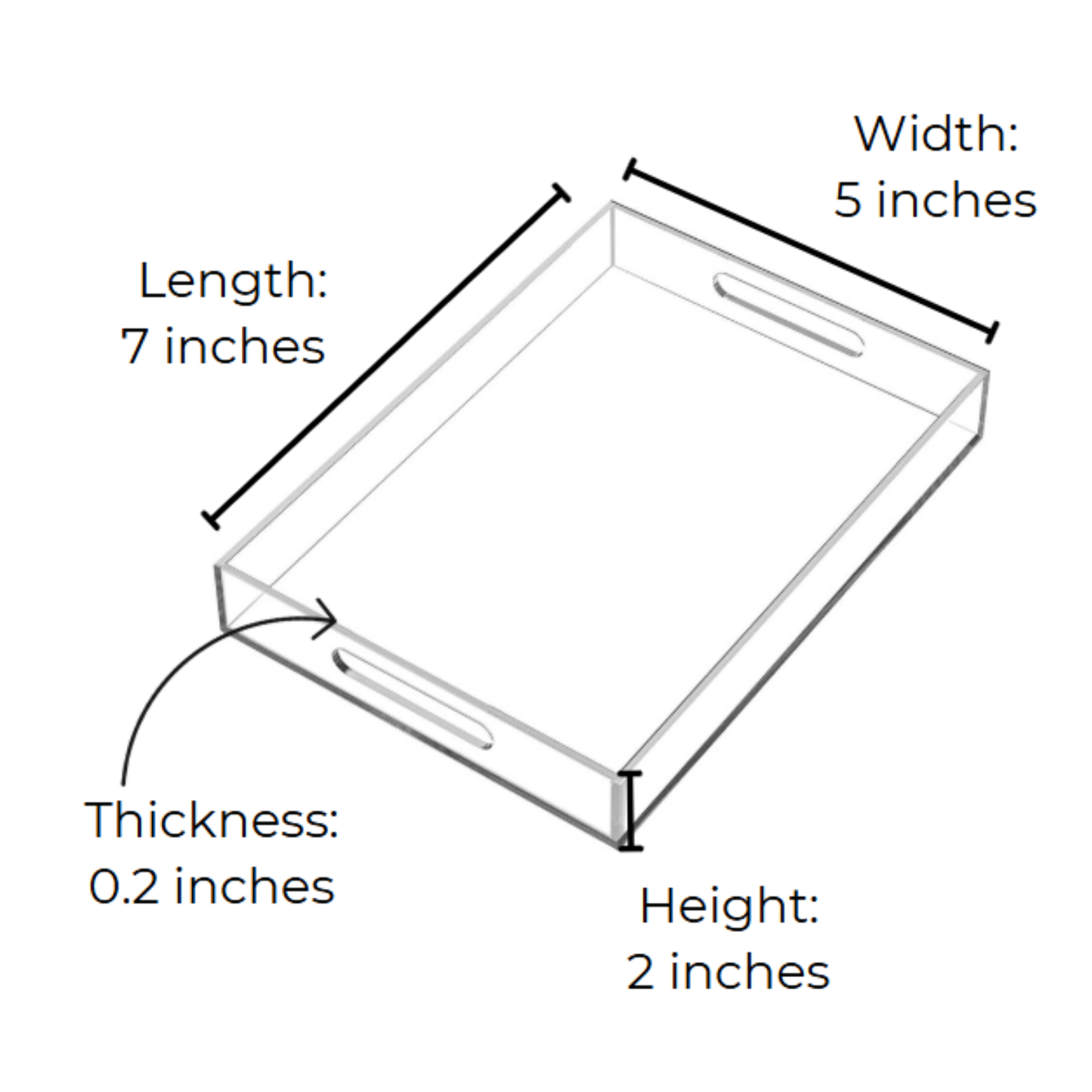 Blank Acrylic Trays - 3 sizes available