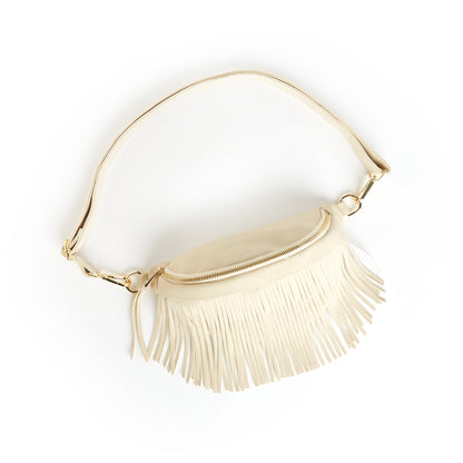 Removable Fringe Style Suede Bum Sling Hip Bag - Western & Fun