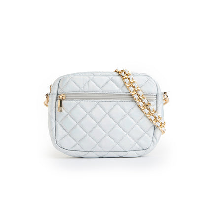 SueEllen Quilted Small Crossbody Bag with Gold Chain Strap