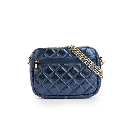 SueEllen Quilted Small Crossbody Bag with Gold Chain Strap