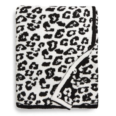 Luxe Leopard Throw Blanket - Black & White Leopard