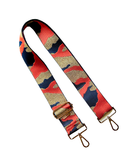 Camo Print Adjustable Bag Strap - Gold Hardware - 10 colors available