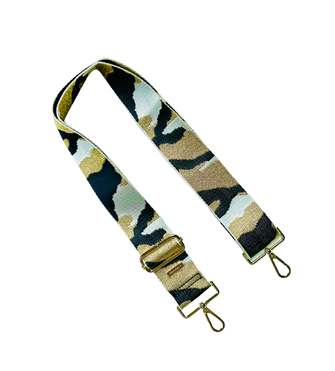 Camo Print Adjustable Bag Strap - Gold Hardware - 10 colors available