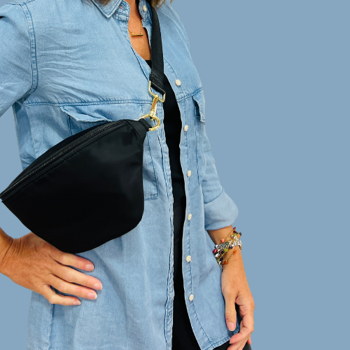 Hannah Colorful Nylon Sling Bum Hip Bag with Strap