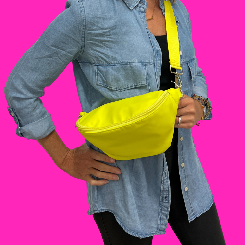 Colorful Nylon Sling Bum Hip Bag with Strap