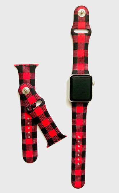 Red Buffalo Plaid Apple Watch Band
