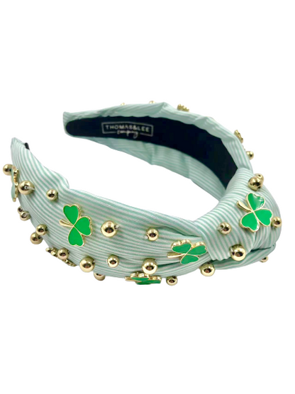 Shamrock Headband with gold beads
