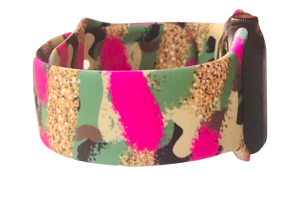 Pink and Gold Camouflage Apple Watch Band