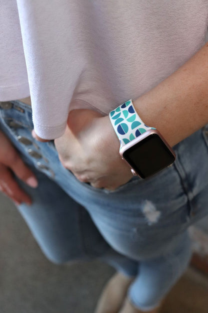 Blue and Aqua Retro Apple Watch Band