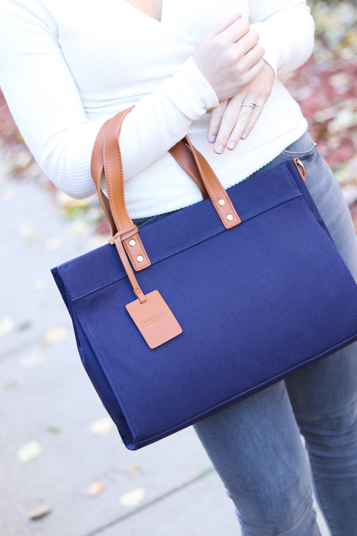 Tara Quilted Structured Book Tote