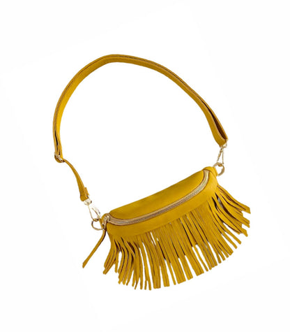 Removable Fringe Style Suede Bum Sling Hip Bag - Western & Fun