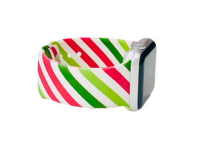 Green Red Stripe Apple Watch Band
