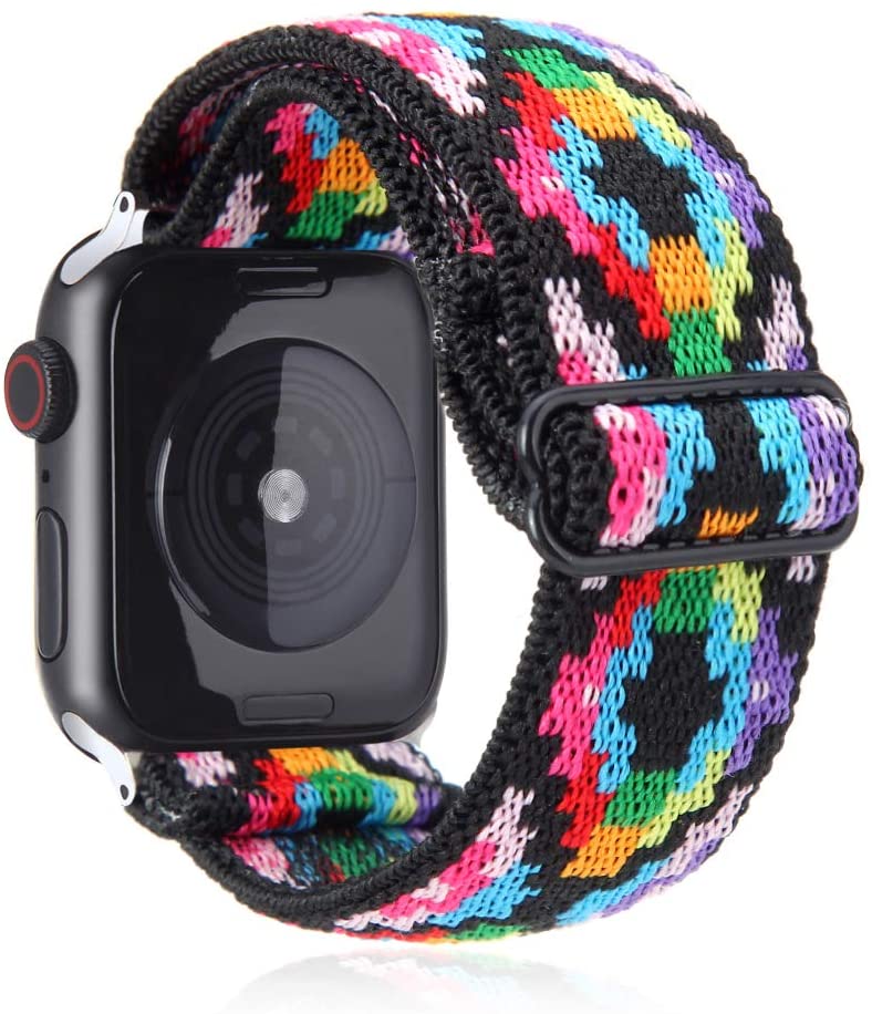 Multi Color Aztec Adjustable Fabric Apple Watch Band