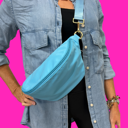 Colorful Nylon Sling Bum Hip Bag with Strap